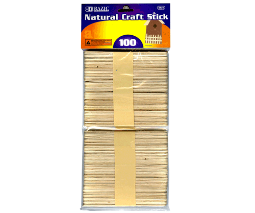 BAZIC Natural Craft Stick (100/Pack)