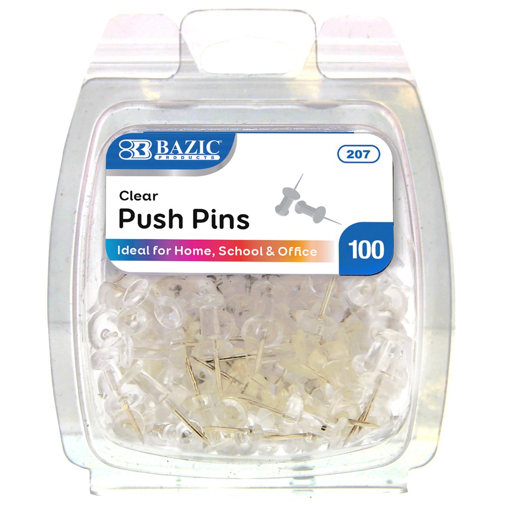 Push Pins Bazic/Clear 100Pk (207)