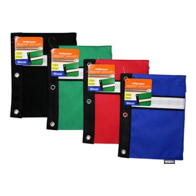 BAZIC Assorted Color 3 Ring Pencil Pouch