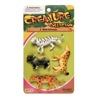 Plastic Toy Wild Animals Assorted (4pcs) - Dyon Center .