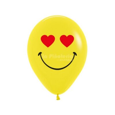 globos carita feliz corazon impreso x 12 unidades sempertex r 12