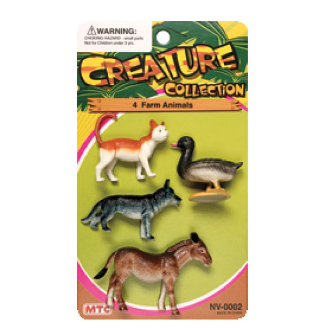 Plastic Toy Farm Animals Assorted (4pcs) - Dyon Center .