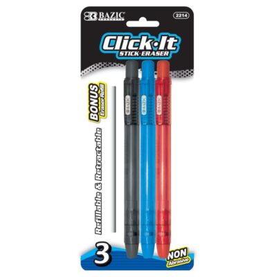 2214 Retractable Stick Erasers w Refill 3Pack