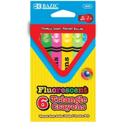 2502 6 Fluorescent Color Triangle Crayon