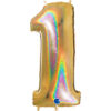 721GHG5 Number 1 Glitter Holographic Gold 5