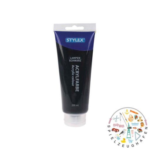 stylex acrylfarbe 200 ml lampenschwarz