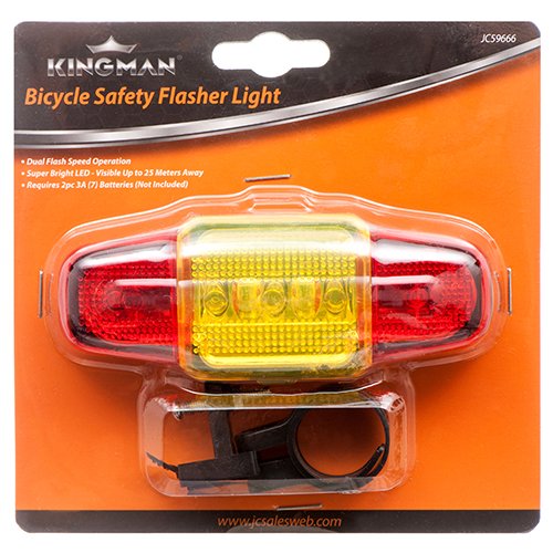 2 X Bicycle Safety Flasher Light-Super Bright LED-Dual Flash Speed Operation 