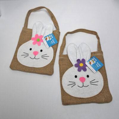 Easter Bunny Burlap Bag ETV903 6.20