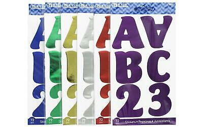3822 Bazic Sticker Alphabet 2 Astd Metallic Color